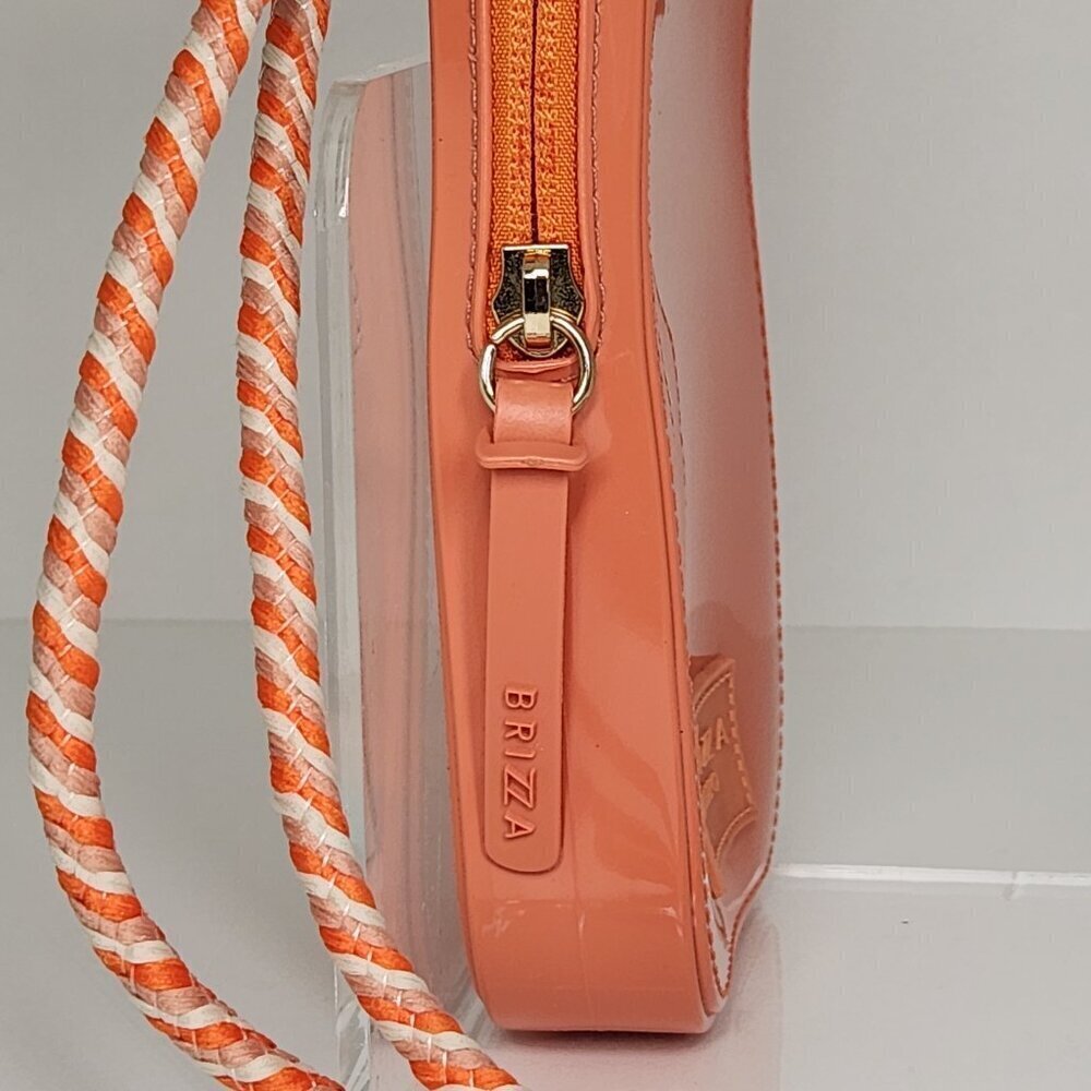 Brizza Arezzo Cell Phone Holder Crossbody Mini Bag Orange - Picture 6 of 10